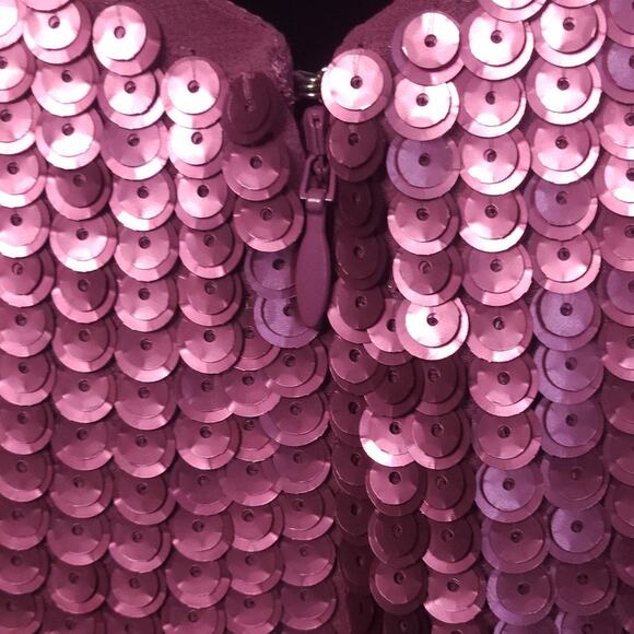 EXPRESS Fashion Halter PINK Sequin Dress Open-Back Women sz Medium - Picture 9 of 10